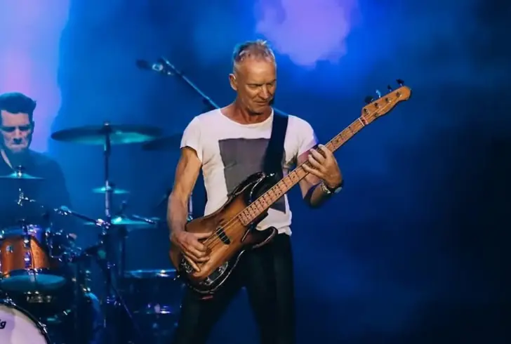 Sting performs while music rights shift