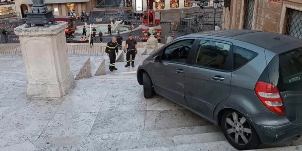 80-Year-Old Man Caught Driving Mercedes Down Rome’s Spanish Steps