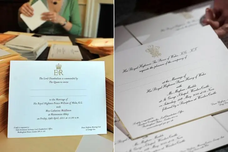 Will & Kate, Harry & Meghan – Wedding Invitations