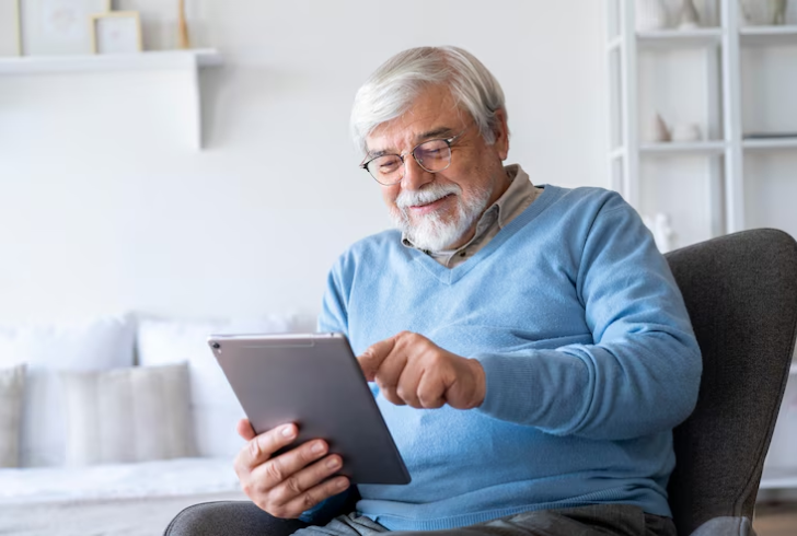 Senior person learning retirement plan on Chatgpt